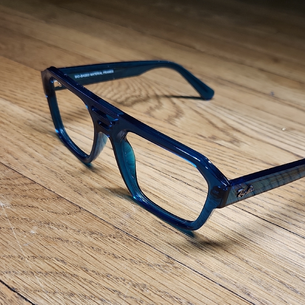 Ray-Ban Corrigan Bio-based Sunglass Frames. Polished Transparent Light Blue - Picture 13 of 16